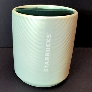 Starbucks Mint Green Pearlescent Ribbed Ceramic Travel Cup,8 fl oz